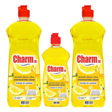 Charmm Dishwasher Liquid Lemon 2 x 1 ltr Free 500 ml
