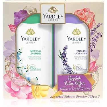 Yardley Talcum Powder Assorted 250 gr &times; 2 Pieces