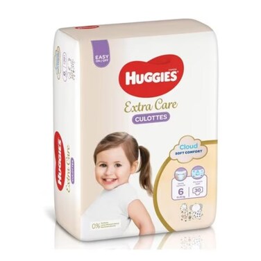 Huggies Extra Care Culottes Size 6  15-25 kg 30 Diaper Pants