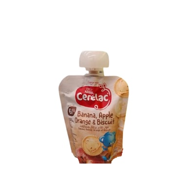 Nestle Cerelac Fruits Puree Pouch Banana Orange Biscuit 90g
