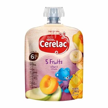 Nestle Cerelac Fruits Puree Pouch 6 Fruits 90g