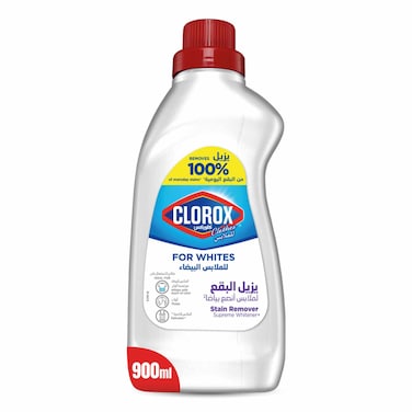Clorox Clothes Liquid Stain Remover &amp; Color Booster For White Clothes, 900ml
