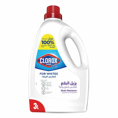 Clorox Clothes Liquid Stain Remover &amp; Color Booster For White Clothes, 3L