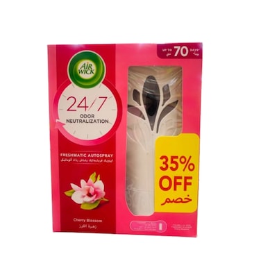 Air Wick Automatic Air Freshener Spray Kit with Gadget &amp; Refill, Cherry Blossom Scent, 250ml