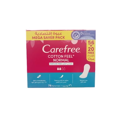 Carefree Cotton Mega Pack Pantyliners 76 pieces