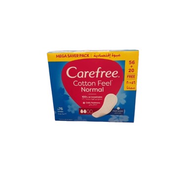 Carefree Cotton Fresh Mega Pack 76 Pieces