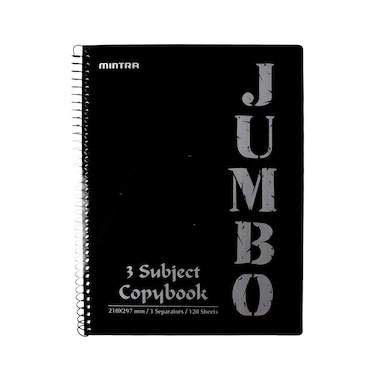 Mintra Spiral Notebook Jumbo 3 Subjects 120 Sheets 1 Piece Multi Color