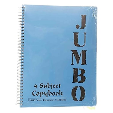 Mintra Spiral Notebook Jumbo 4 Subjects 160 Sheets 1 Piece Multi Color