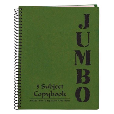 Mintra Spiral Notebook Jumbo 5 Subjects 200 Sheets 1 Piece Multi Color