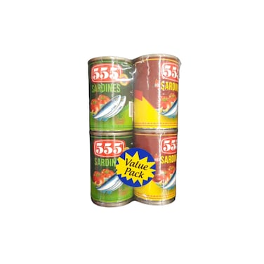 555 Sardines Tomato Hot Sauce 4x155gr