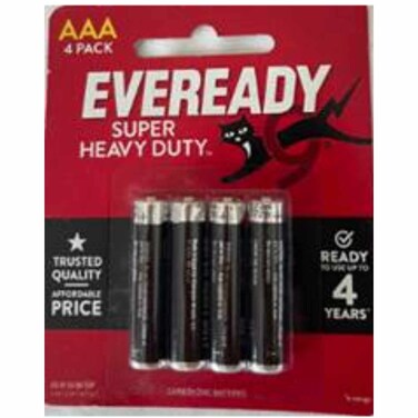 Eveready Super Heavy Duty Batteries AAA (4 pieces)