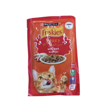 Purina Friskies Duck Chunks In Gravy Wet Cat Food Pouch 85g
