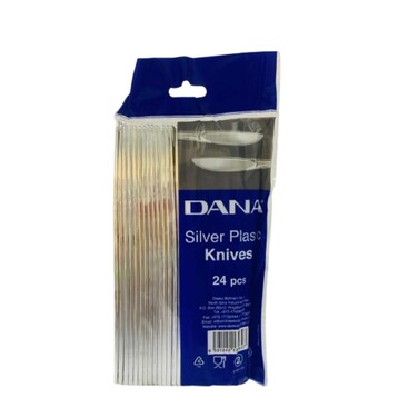 Dana Silver Plastic Knife 24 Pieces