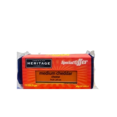 American Heritage Medium Cheddar Cheese 2x277 gr
