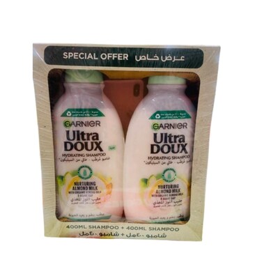 Garnier Ultra Doux Almond Shampoo 400ml Pack of 2