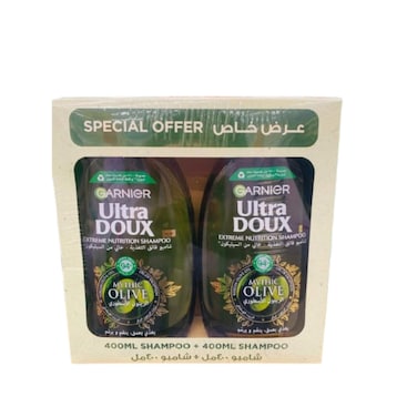Garnier Ultra Doux Olive Mythique Extreme Nutrition Shampoo 400ml Pack of 2