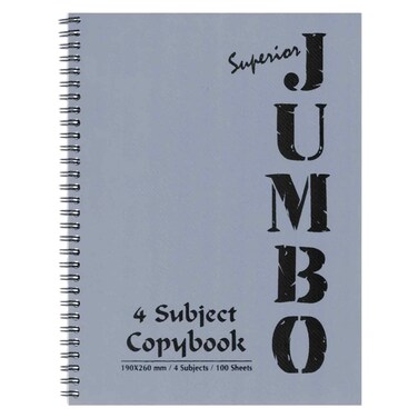 Mintra Double Wire Notebook Jumbo 4 Subjects 100 Sheets 1 Piece Multi Color