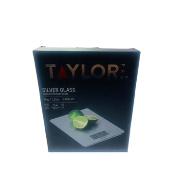 Taylor Silver Glass Digital Kitchen Scale 5 kg