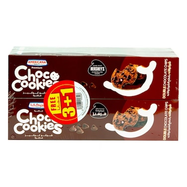 Americana Choco Cookies Double Chocolate Chips 4x100g