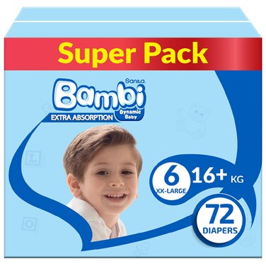 Sanita Bambi Super Pack 6 XX Large 16+kg 72 diapers