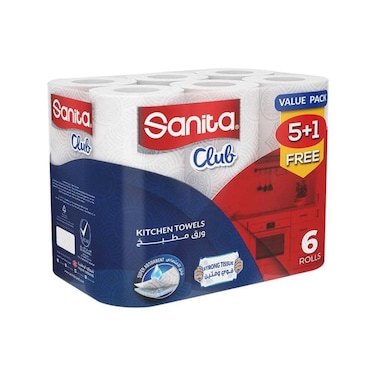 Sanita Club Kitchen Towels 6 rolls