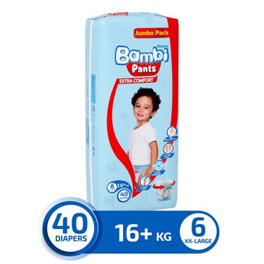Sanita Bambi Pants Extra Comfort Jumbo Pack XX Large 6 16+kg 40 diapers