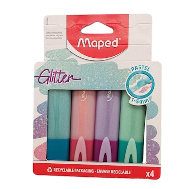 Maped Highlighter Pastel Glitter 4 pieces