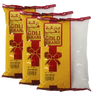 Gold Brand Sugar Fine 3 x 1 kg