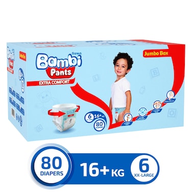 Sanita Bambi Pants Extra Comfort Jumbo Box XX Large 6 16+ kg 80 diapers