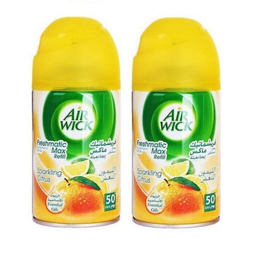 Air Wick Automatic Air Freshener Spray Refill, Sparkling Citrus Scent, 250ml x2