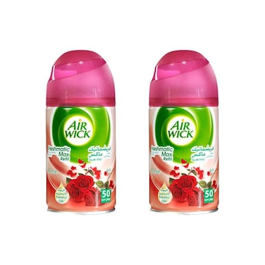 Air Wick  Automatic Air Freshener Spray Refill, Rose Scent, 250ml x 2