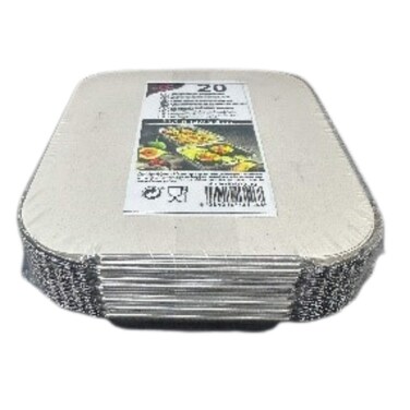 Papstar Aluminium Foil Container with Lid R28L 20 Pieces