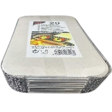 Papstar Aluminium Foil Container with Lid R13L 20 Pieces