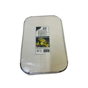 Papstar Aluminium Foil Container with Lid 20 Pieces