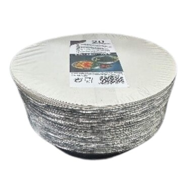Papstar Aluminium Round Foil Container with Lid C804L 20 Pieces