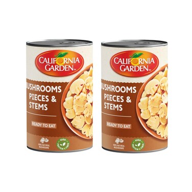 California Garden Mushrooms Pieces and Stems 2 x 425g