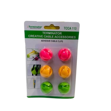 Terminator Creative Cable Clips Adhesive 6 Pieces