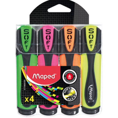 Maped Highlighter Soft Pouch 4Col