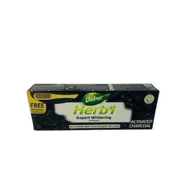 Dabur Herbal Toothpaste Activated Charcoal + Free Toothbrush 150 gr