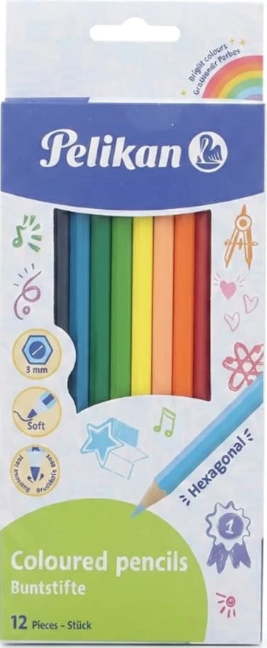 Pelikan Coloured Pencil 12 + Coloured Pen Set 12