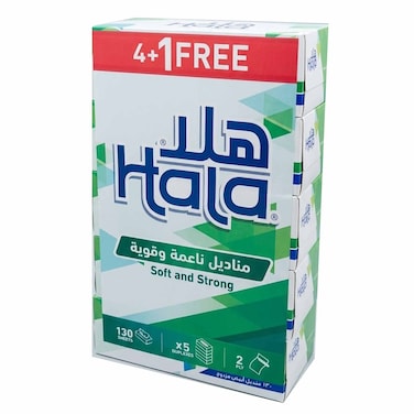 Hala Facial Tissue 5box + 130sheets x 2 ply