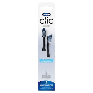 Oral-B Toothbrush Click Head Replacement Ultimate Clean 2 Count