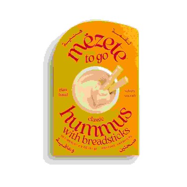 Mezete To Go Hummus Classic Velvet Smooth with Bread Sticks 92g