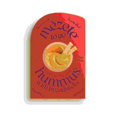 Mezete To Go Hummus Roasted Red Peppers Velvet Smooth with Bread Sticks 92g