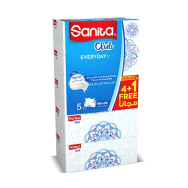 Sanita Club Everyday Facial Tissue 5box x 170sheets x 2 ply