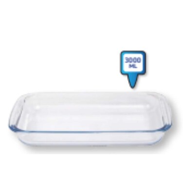 Homeway Rectangular Glass Tray 3 ltr
