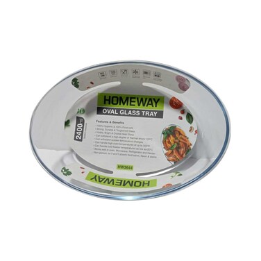 Homeway Oval Glass Tray 2.2 ltr