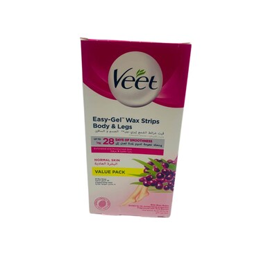 Veet Easy Gel Wax Strips Body and Legs Normal Skin Value Pack 40s
