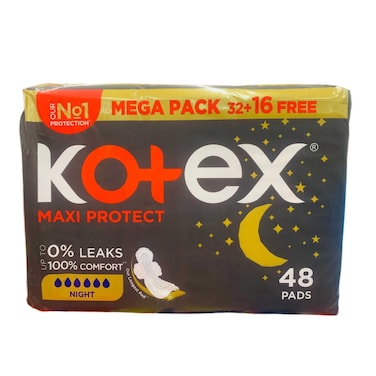Kotex Maxi Night 3 D Sanitary Pads 48 Pieces