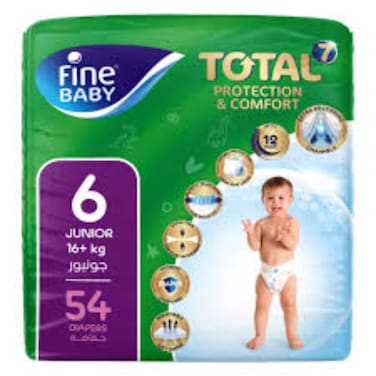 Fine Baby Diapers Junior Mega Pack 54 Pieces
